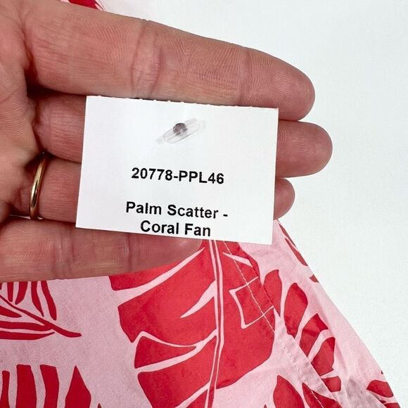 Bonobos Shirt Mens Large Pink Palm Scatter Coral Fan Slim Fit Button Up - Picture 5 of 8
